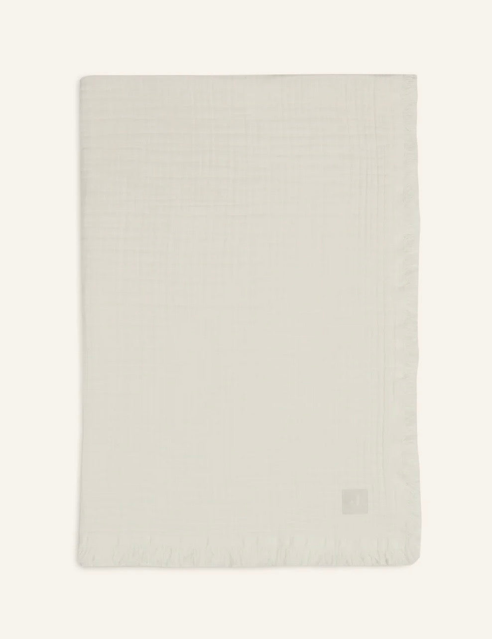 Deken - Muslin Fringe ivoor
